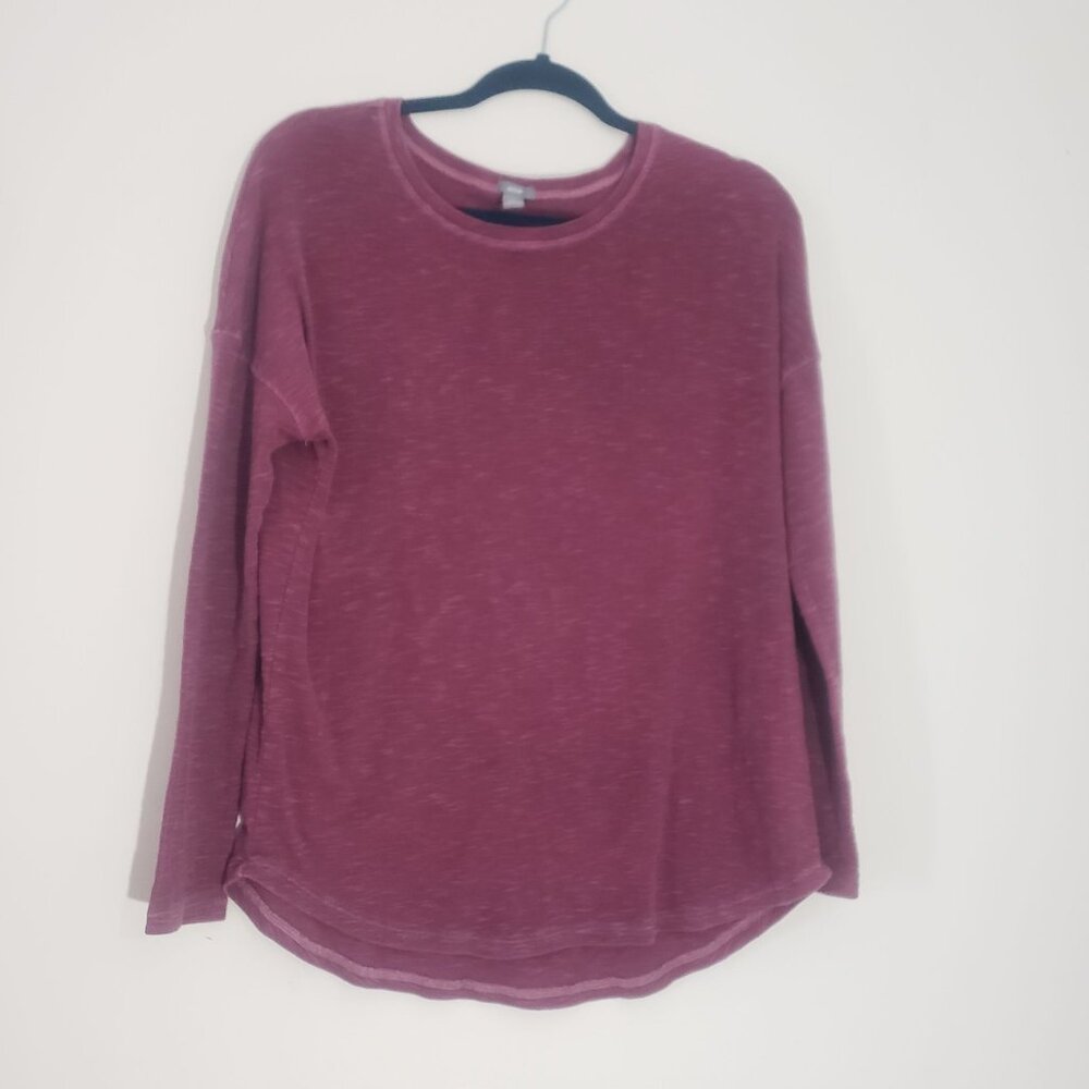 Aerie Womens Long Sleeve Shirt Size M Burgundy Loundwear Casual‎ Home Wear Comfy